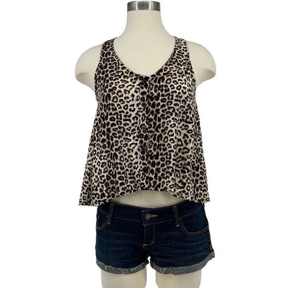 UO Sparkle & Fade Sleeveless High-Low Cheetah Top - Picture 2 of 12